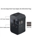 Chargeur Adaptateur de Voyage Universel, US EU UK AU avec 2 USB Ports