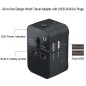 Chargeur Adaptateur de Voyage Universel, US EU UK AU avec 2 USB Ports
