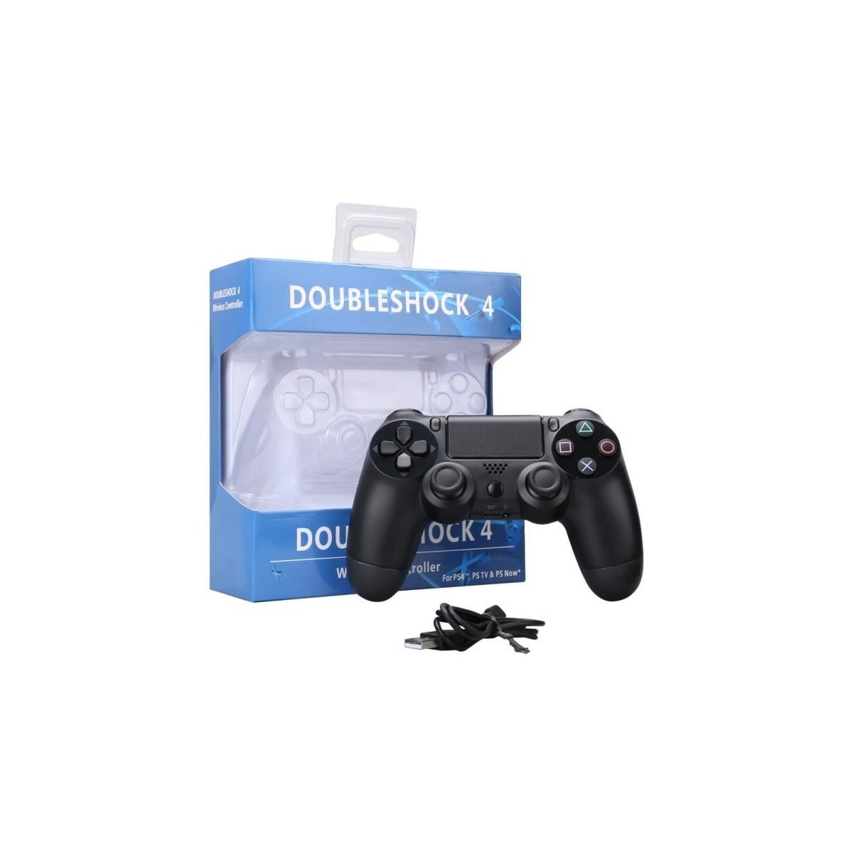 Chrono - Manette sans Fil pour Ps4, Manette Bluetooth à écran Tactile avec  Double Vibration / 6-Axes/Fonction Audio, Manette de Jeu Compatible avec  Play station 4 / Pro/Slim（noir） - Manette retrogaming 