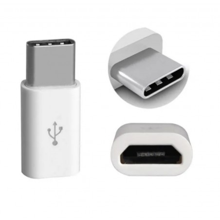 Adaptateur Micro USB vers Type-c Blanc