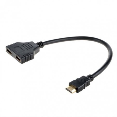 Adaptateur 2 ports Cable HDMI 1080P Gold 3D FULL HD