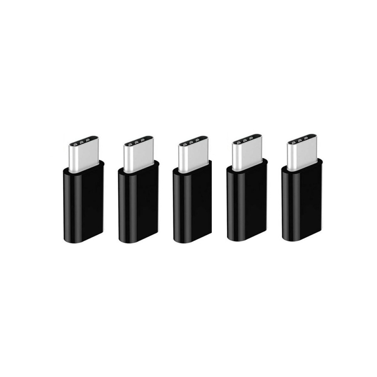 5x Adaptateurs Micro USB vers Type-c Noir