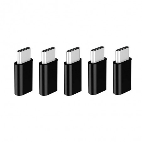 5x Adaptateurs Micro USB vers Type-c Noir