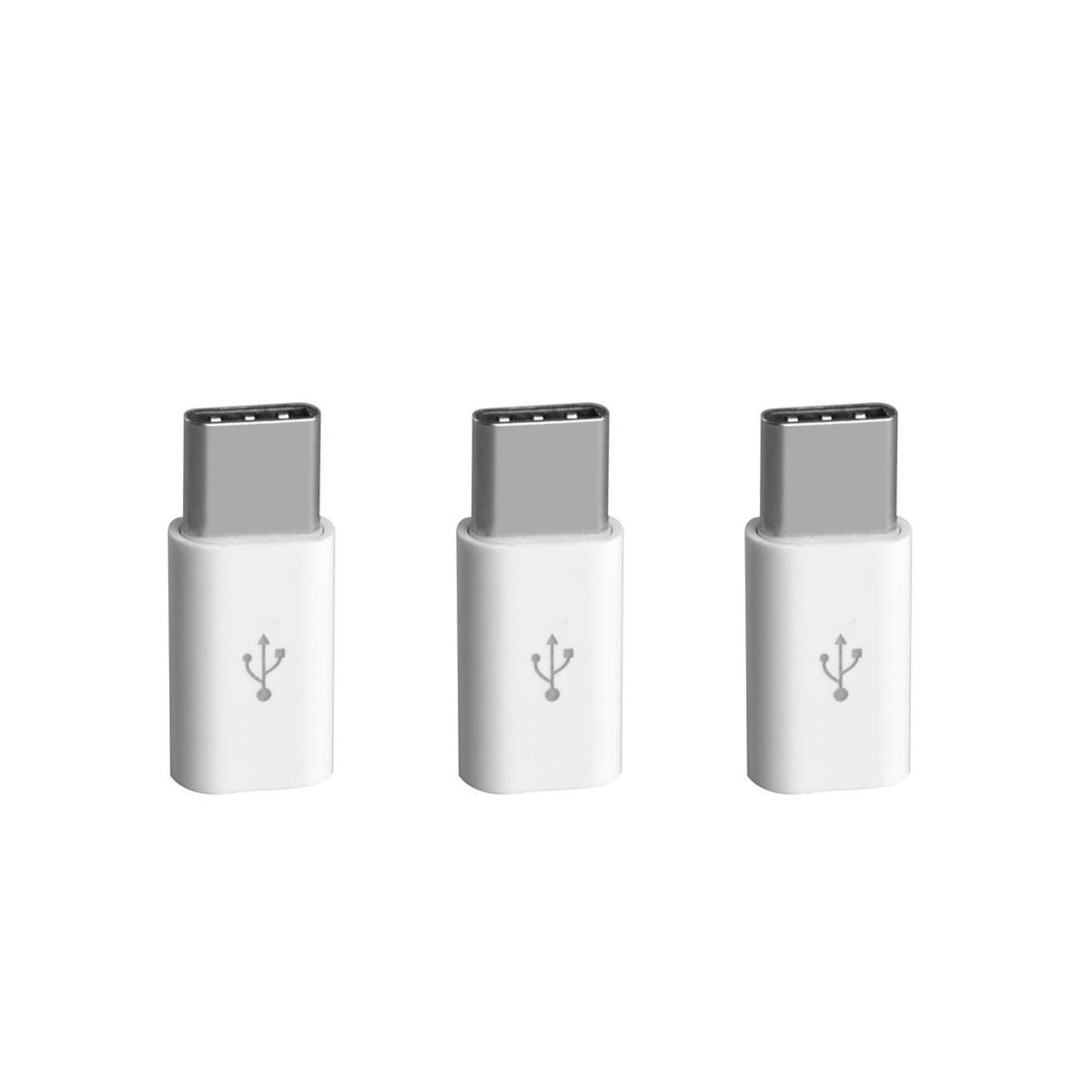 3x Adaptateurs Micro USB vers Type-c Blanc