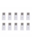 10x Adaptateurs Micro USB vers Type-c Blanc