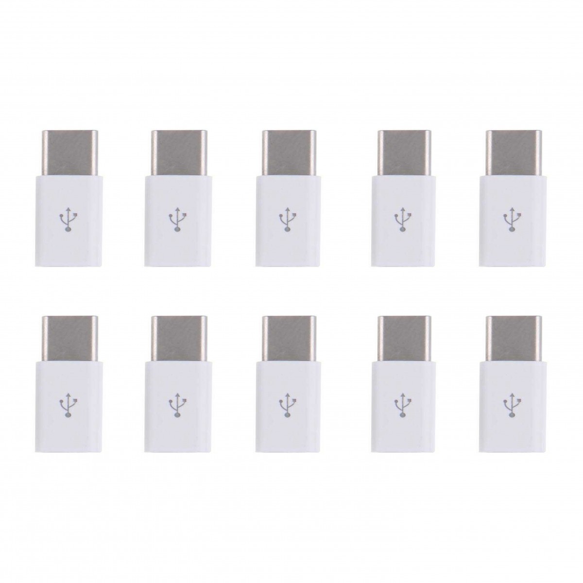 10x Adaptateurs Micro USB vers Type-c Blanc