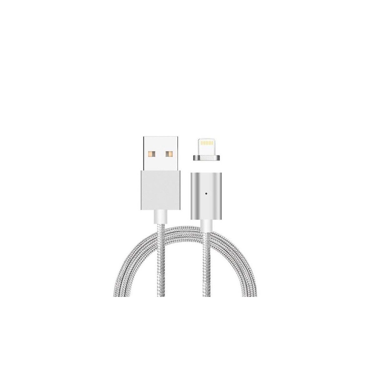 Câble Pour iPhone Magnétique Argent Nylon Tressé pour iPhone Câble Pour iPhone Magnétique Argent Nylon Tressé pour iPhone