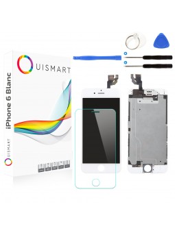 OuiSmart® BOITE BLOC COMPLET POUR IPHONE 6 BLANC TOUT ASSEMBLÉ VITRE TACTILE + ECRAN LCD + 1 VERRE TREMPE + BOITE FBC