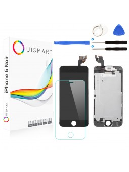 OuiSmart® BOITE BLOC COMPLET POUR IPHONE 6 NOIR TOUT ASSEMBLÉ VITRE TACTILE + ECRAN LCD + 1 VERRE TREMPE + BOITE FBC