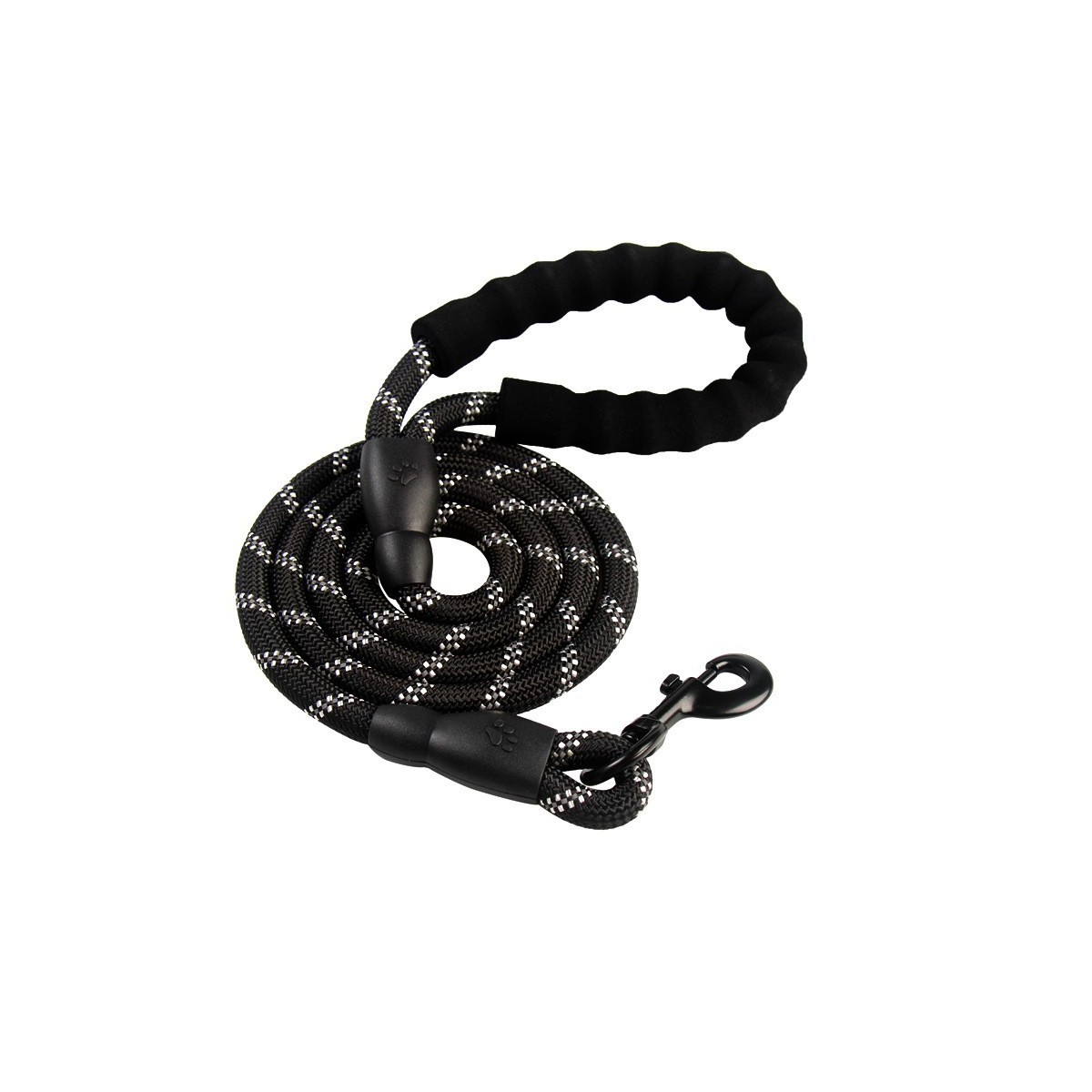 Laisse noir pour Chien en Nylon Réglable Solide de Haute Qualité Réfléchissant 1,5 m Corde Grands ou Moyens Chiens