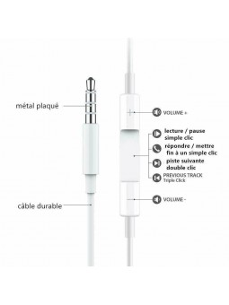 Ecouteurs pour Iphone 4 4S 5 5S 5C 6 6S PLUS kit main libre volumes jack 3.5MM
