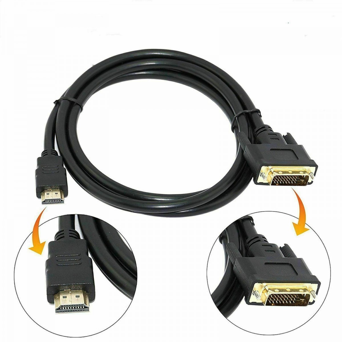 Câble HDMI High Speed Connecteur HDMI - DVI-D 24+1p Mâle  1.8m Noir