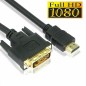 Câble HDMI High Speed Connecteur HDMI - DVI-D 24+1p Mâle 1.8m Noir