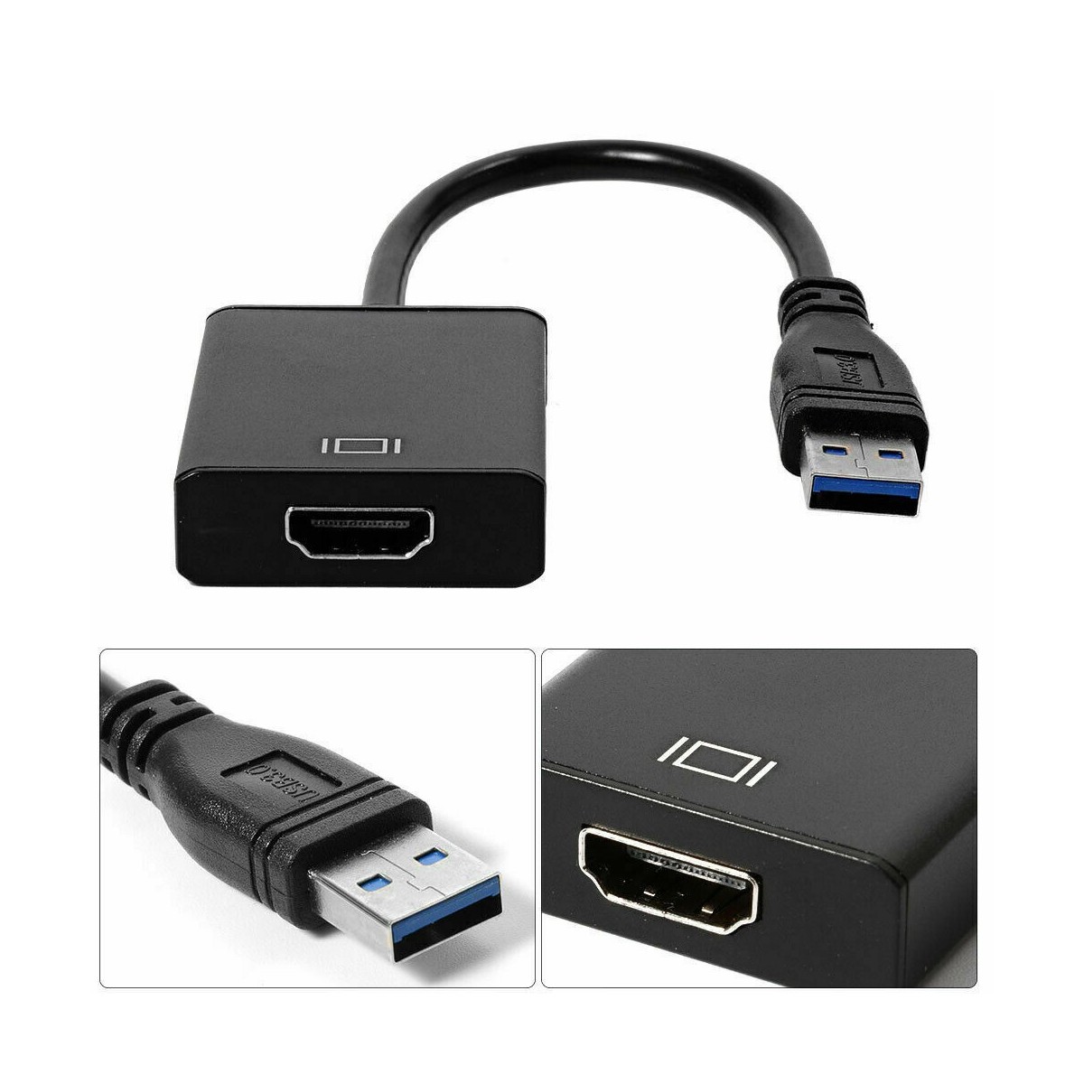 Adaptateur Convertisseur USB 3.0 vers HDMI HD 1080P pour PC Portable Tablette Ordinateur Portable