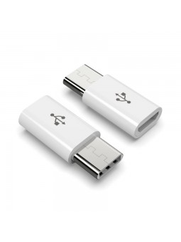 2x Adaptateurs Micro USB vers Type-c Blanc