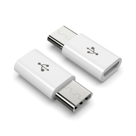 2x Adaptateurs Micro USB vers Type-c Blanc