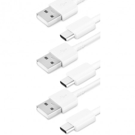 3x Câbles USB Type-C Chargeur pour Samsung Galaxy Blanc