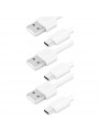 3x Câbles USB Type-C Chargeur pour Samsung Galaxy Blanc