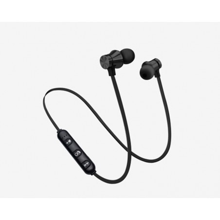 Écouteurs Noir Bluetooth Sans Fil Stéréo Casque Sport Magnétique Sans Fil