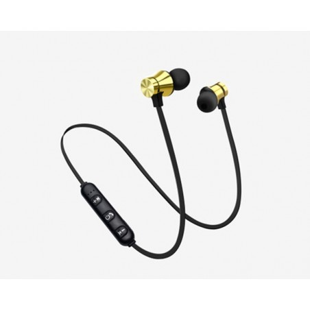 Écouteurs Or Bluetooth Sans Fil Stéréo Casque Sport Magnétique Sans Fil