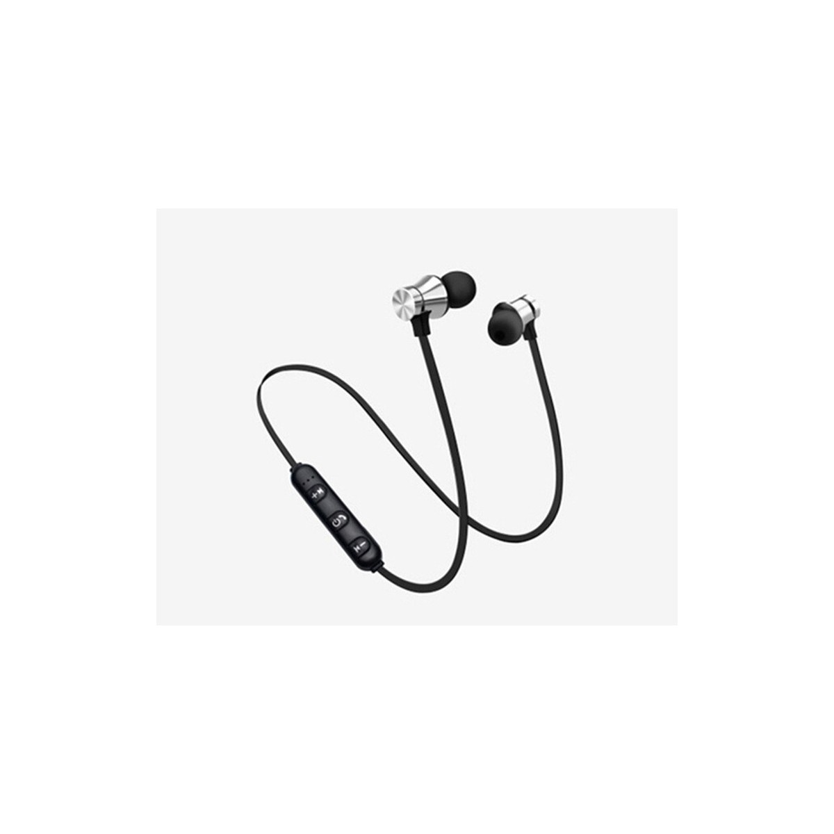 Écouteurs Argent Bluetooth Sans Fil Stéréo Casque Sport Magnétique
