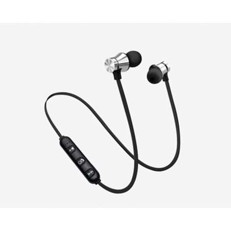 Écouteurs Argent Bluetooth Sans Fil Stéréo Casque Sport Magnétique Sans Fil