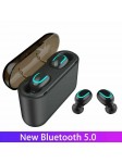 Écouteurs-boutons Noir stéréo sans fil pour écouteurs mobiles Bluetooth V5.0 avec MIC