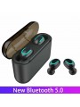 Écouteurs-boutons Noir stéréo sans fil pour écouteurs mobiles Bluetooth V5.0 avec MIC
