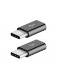 2x Adaptateurs Micro USB vers Type-c Noir