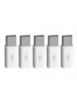 5x Adaptateurs Micro USB vers Type-c Blanc