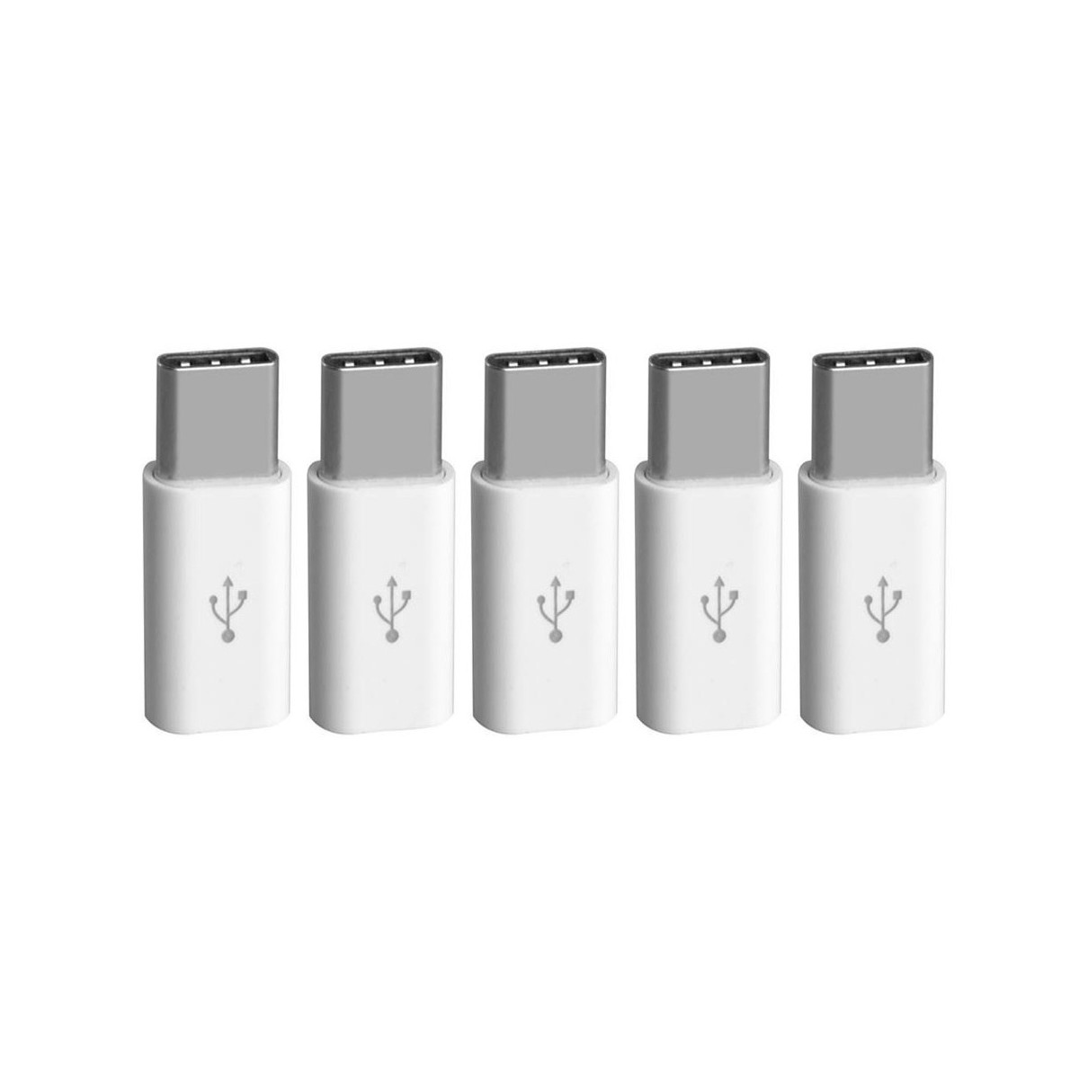 5x Adaptateurs Micro USB vers Type-c Blanc