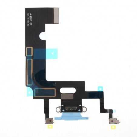Nappe connecteur port de charge charging flex pour iPhone Xr Bleu