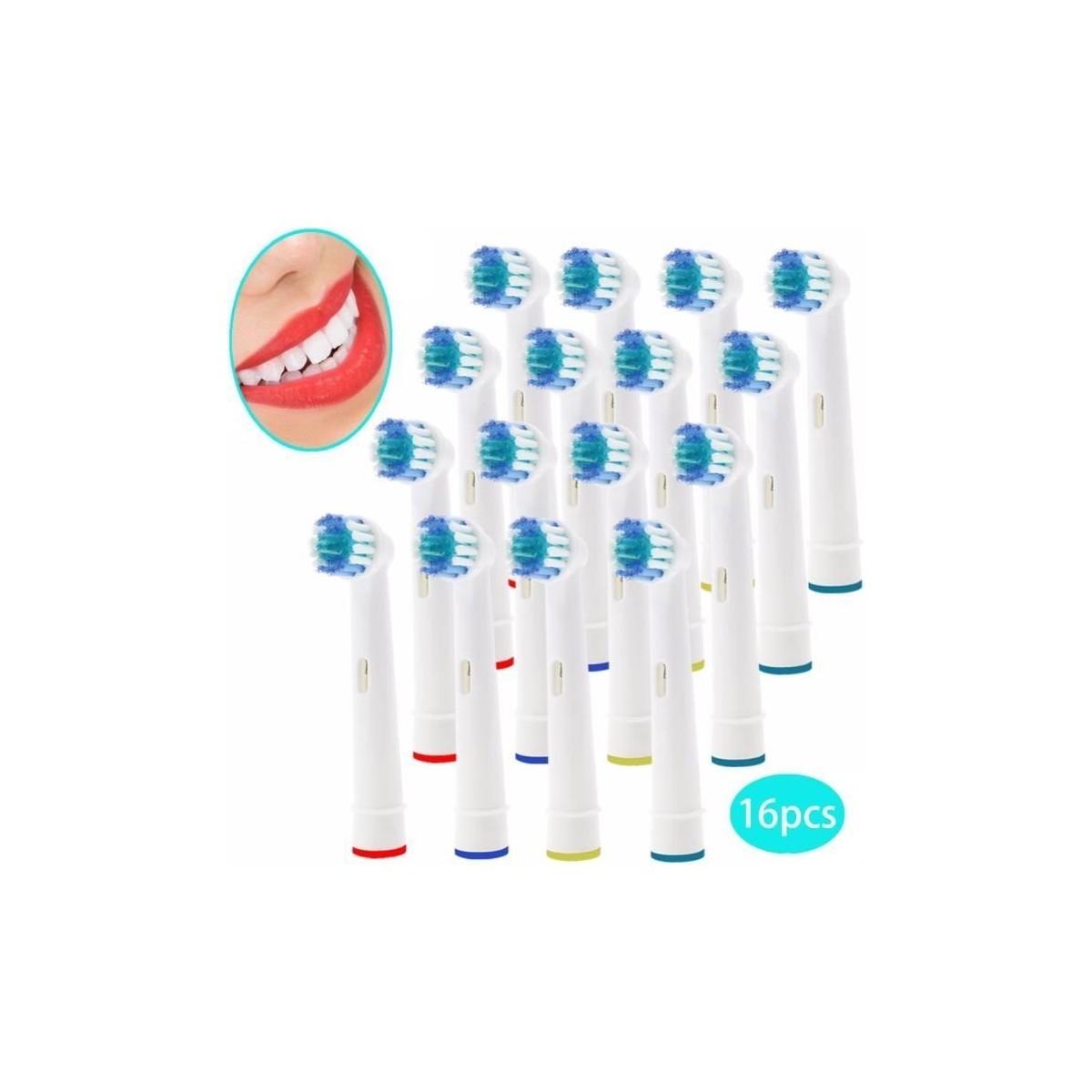 16 Têtes de remplacement pour brosse à dents Oral B Precision Clean/Flexisoft (SB-17A)