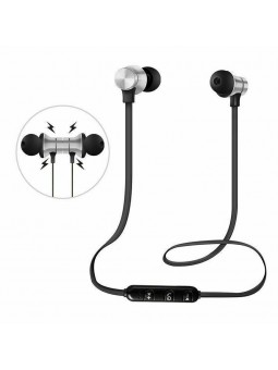 Écouteurs Argent Bluetooth Sans Fil Stéréo Casque Sport Magnétique Sans Fil