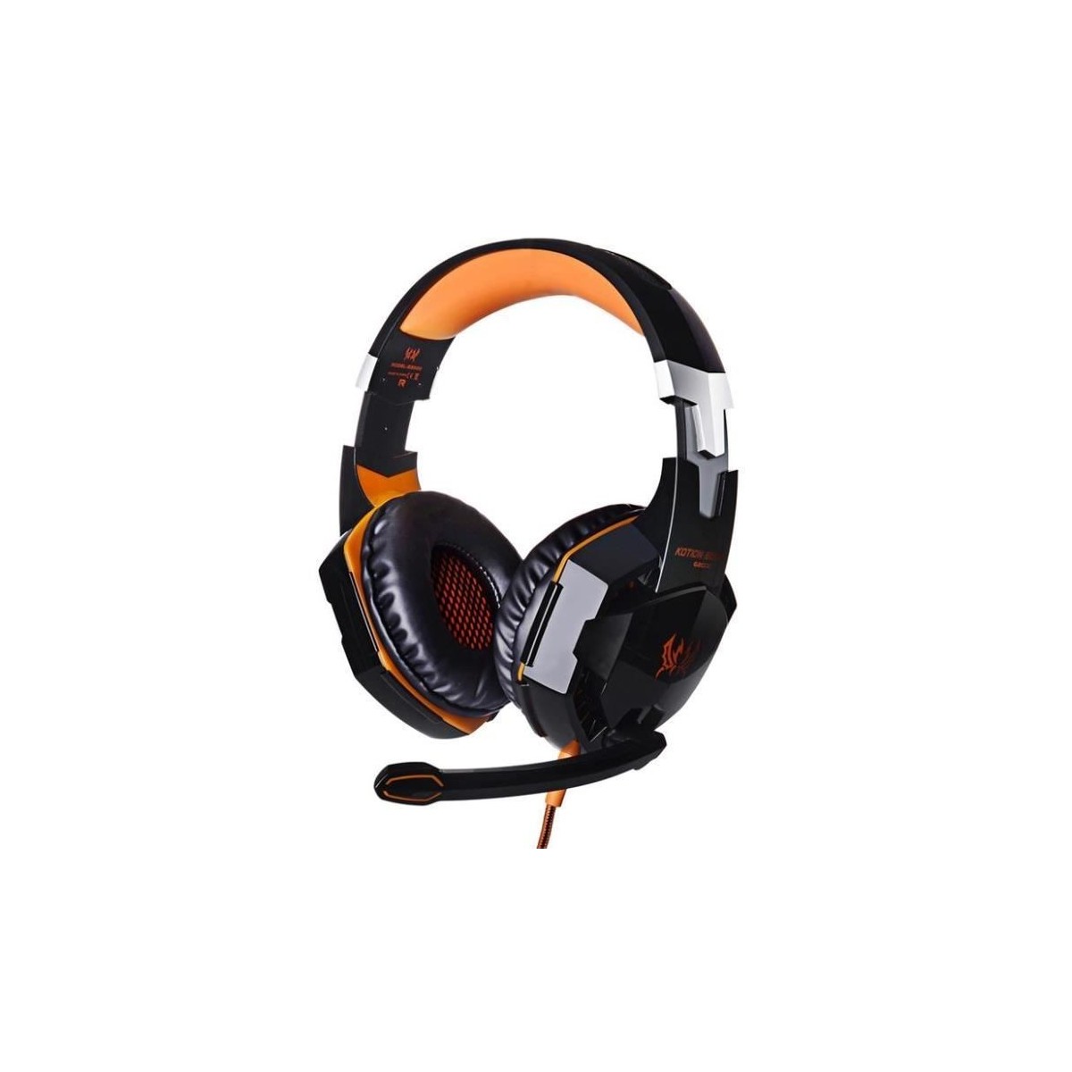 Casque Orange Réglable anti-bruit du jeux pour ordinateur Apple PS3