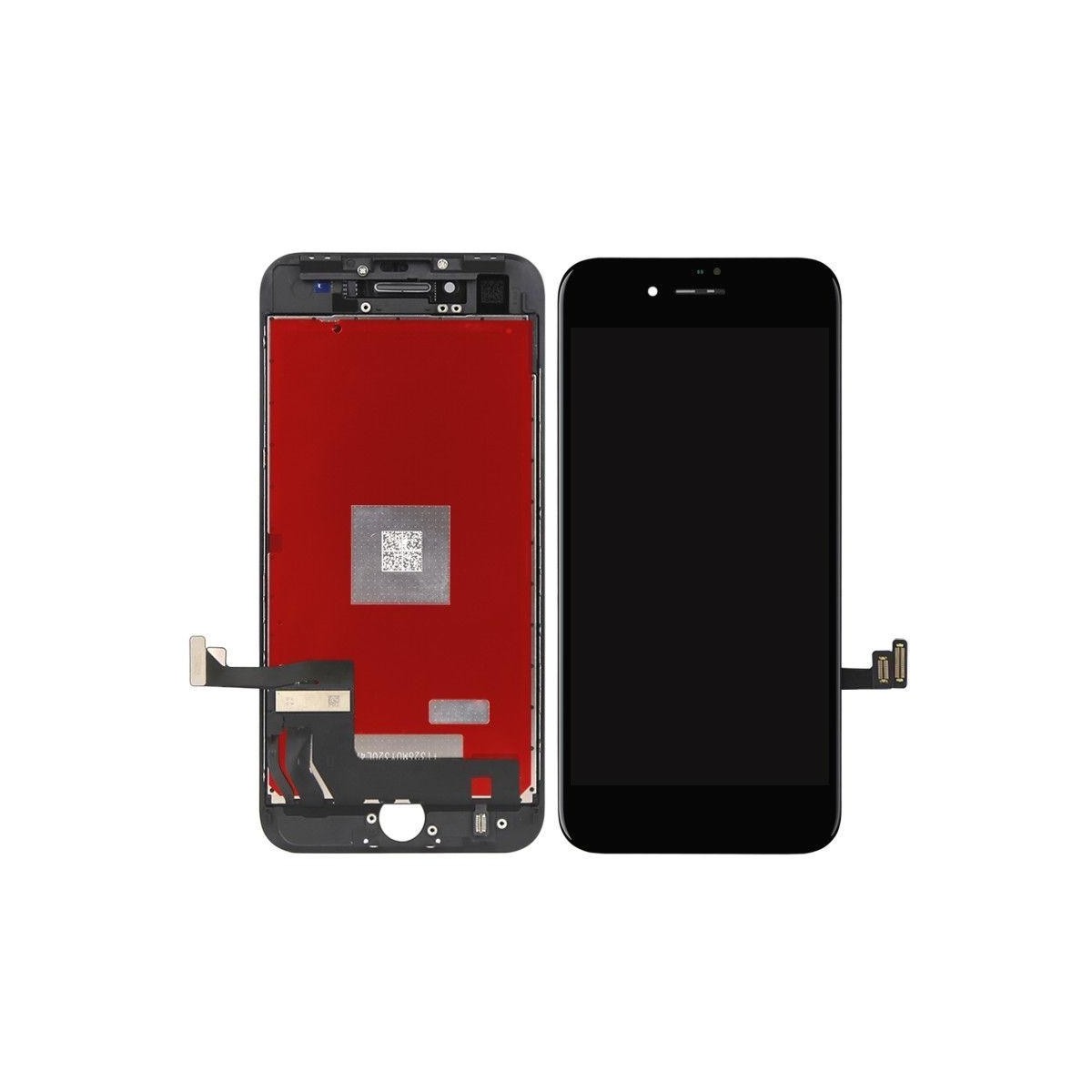 ECRAN LCD + VITRE TACTILE SUR CHASSIS POUR IPHONE 8 PLUS NOIR + KIT OUTILS