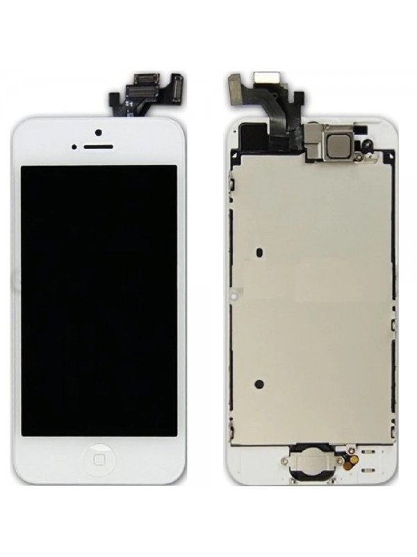 BLOC COMPLET ASSEMBLÉ VITRE TACTILE + ECRAN LCD RETINA IPHONE 5 BLANC