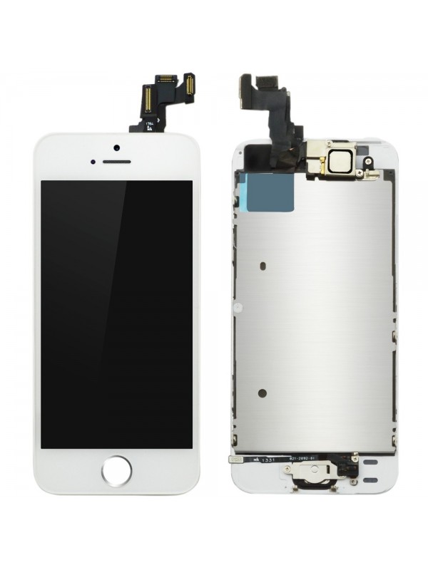 BLOC COMPLET ASSEMBLÉ VITRE TACTILE + ECRAN LCD RETINA IPHONE 5S/SE BLANC