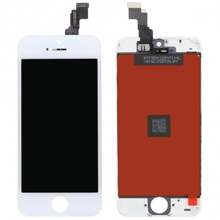 ECRAN LCD POUR IPHONE 5С BLANC RETINA + VITRE TACTILE SUR CHASSIS SANS OUTILS