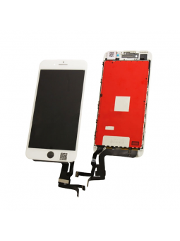 ECRAN LCD POUR IPHONE 8 PLUS BLANC NU + VITRE TACTILE SUR CHASSIS SANS OUTILS
