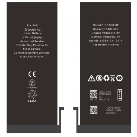 BATTERIE POUR IPHONE 4S INTERNE NEUVE DE REMPLACEMENT SANS OUTILS