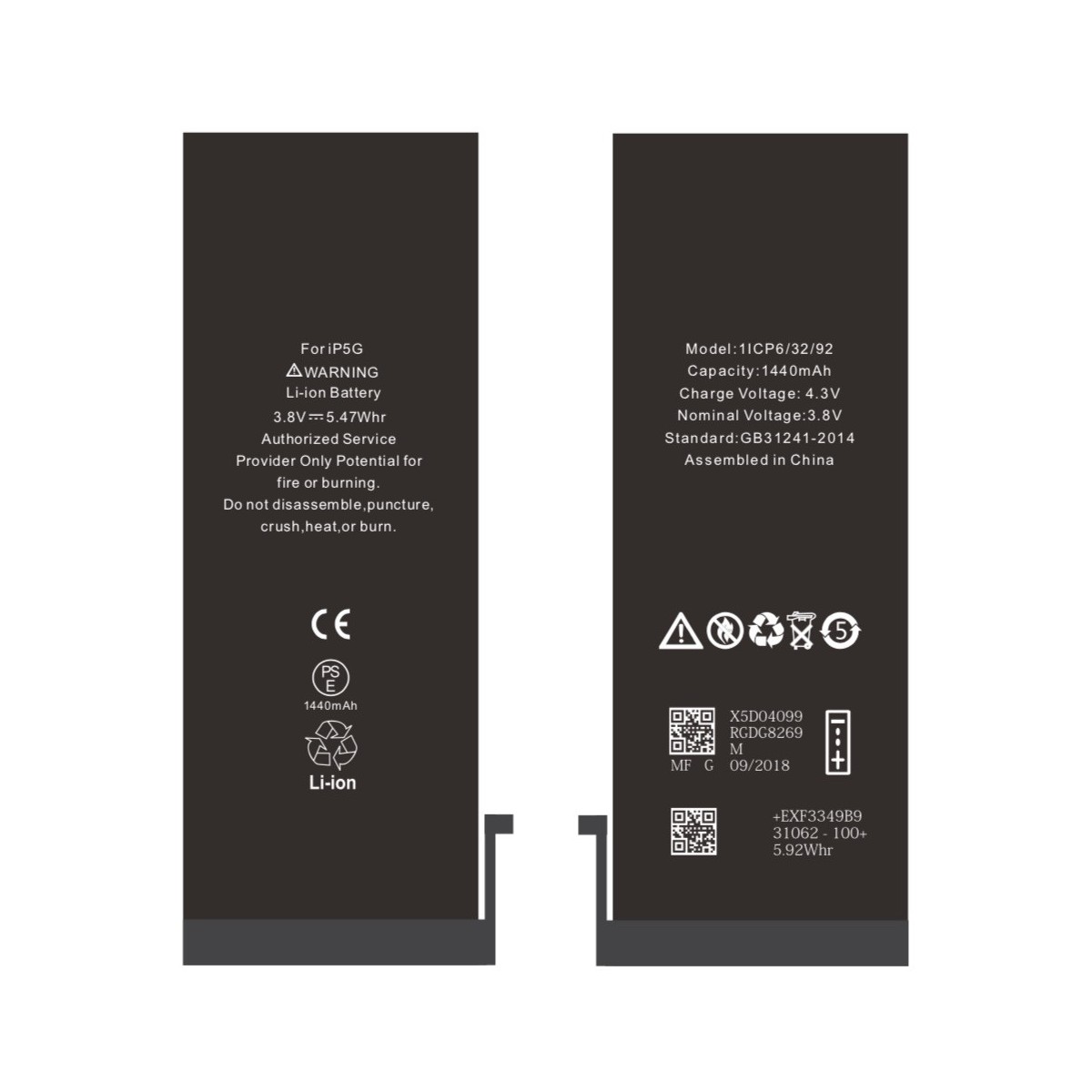 BATTERIE POUR IPHONE 5 INTERNE NEUVE DE REMPLACEMENT SANS OUTILS