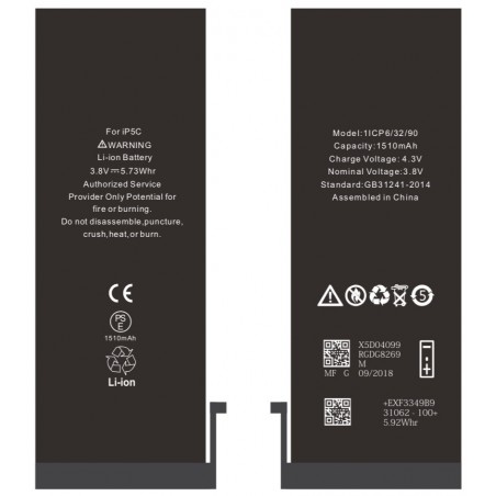BATTERIE POUR IPHONE 5C INTERNE NEUVE DE REMPLACEMENT SANS OUTILS