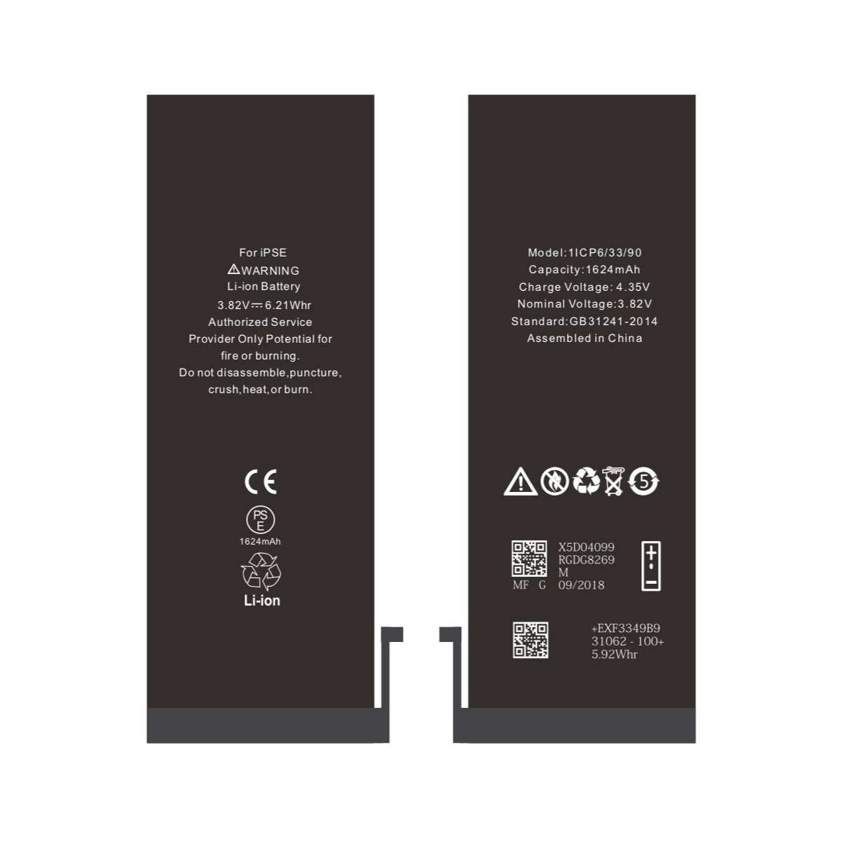 BATTERIE INTERNE NEUVE DE REMPLACEMENT POUR IPHONE SE SANS OUTILS