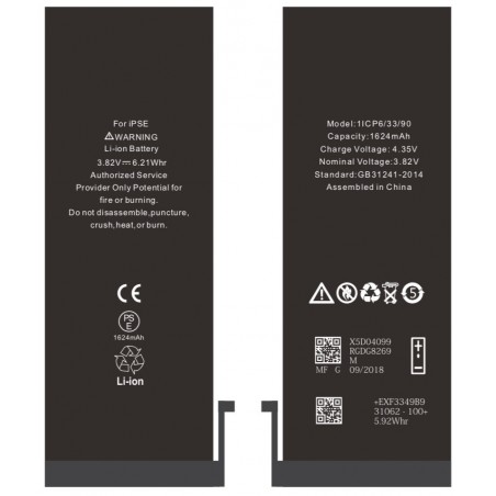 BATTERIE POUR IPHONE SE 2016 INTERNE NEUVE DE REMPLACEMENT SANS OUTILS