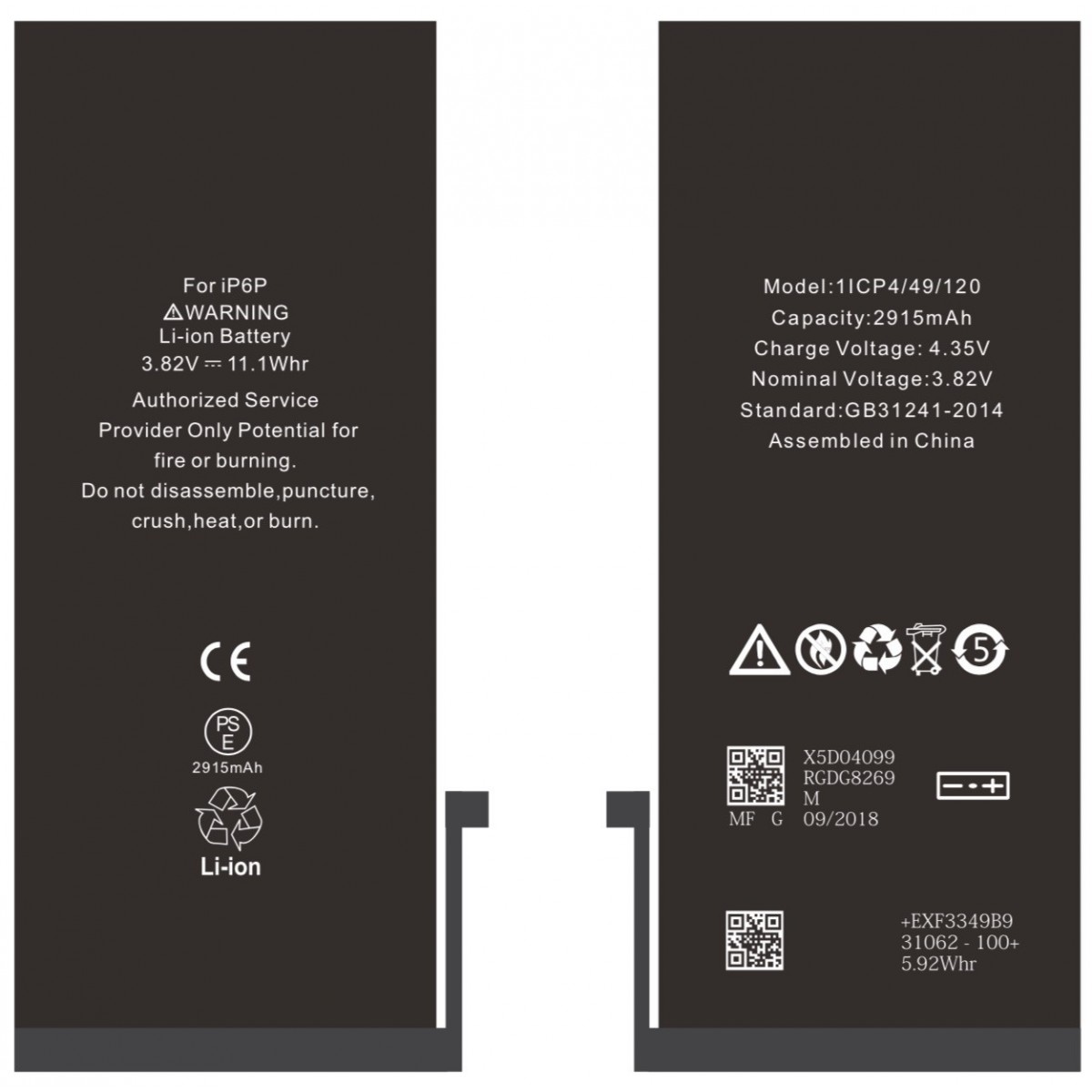 BATTERIE INTERNE NEUVE DE REMPLACEMENT POUR IPHONE 6 PLUS SANS OUTILS