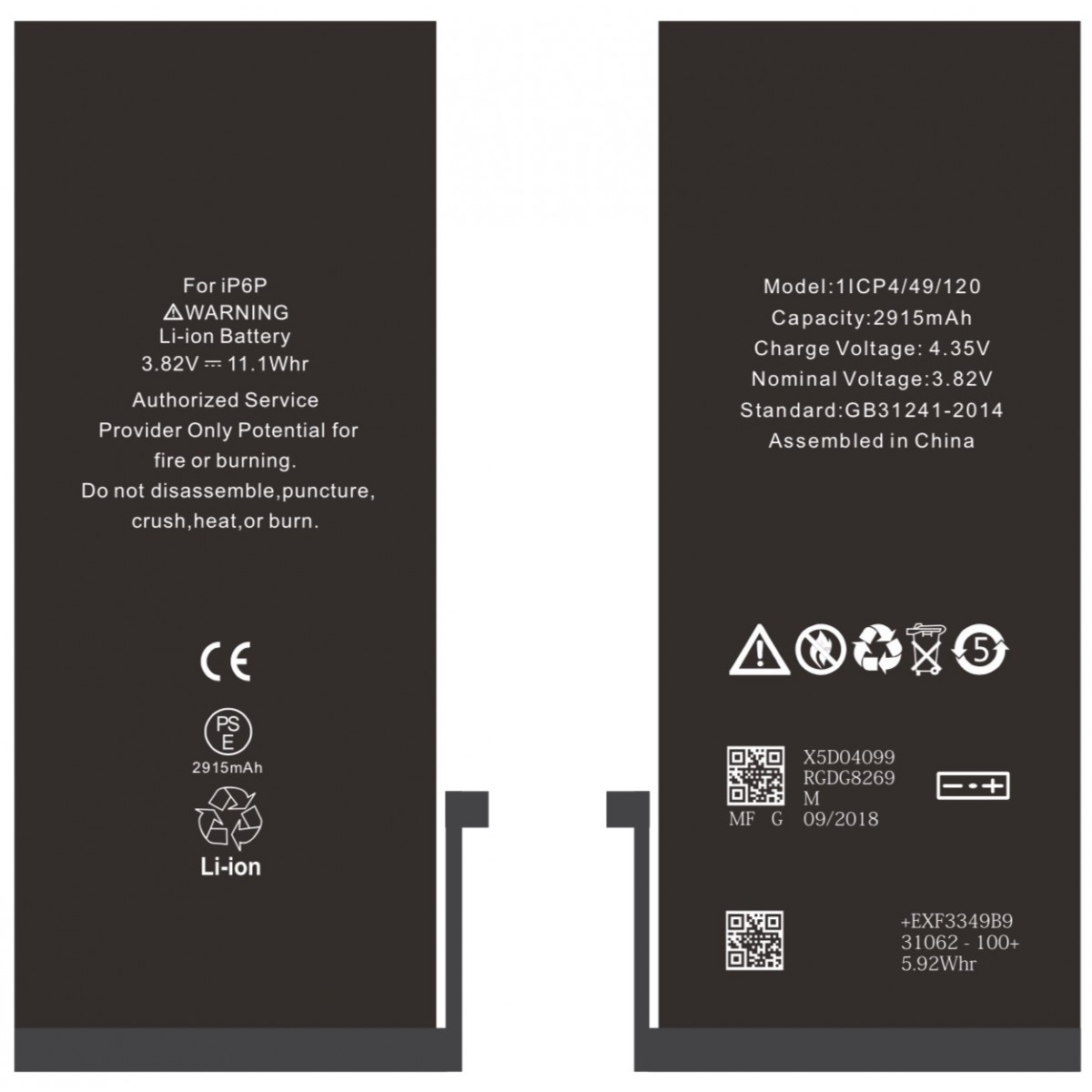 BATTERIE POUR IPHONE 6 PLUS INTERNE NEUVE DE REMPLACEMENT SANS OUTILS