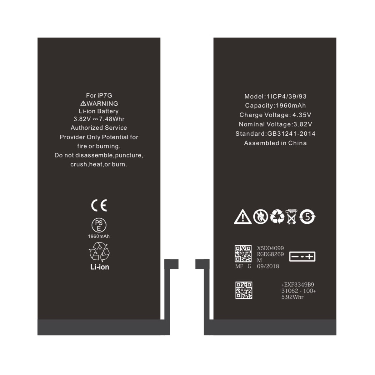 BATTERIE INTERNE NEUVE DE REMPLACEMENT POUR IPHONE 7 SANS OUTILS