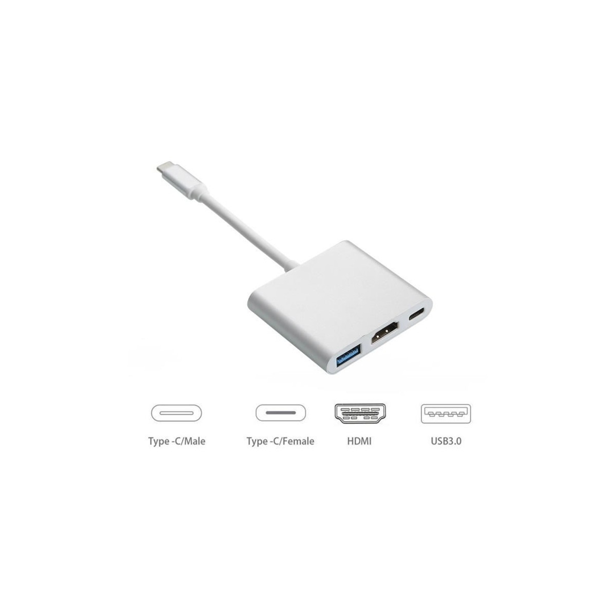 Adaptateur USB C vers HDMI 4K, Adaptateur Type C Hub vers HDMI