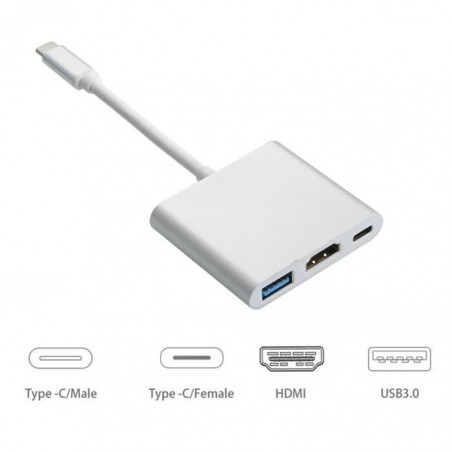 Adaptateur USB C vers HDMI 4K, Adaptateur Type C Hub vers HDMI